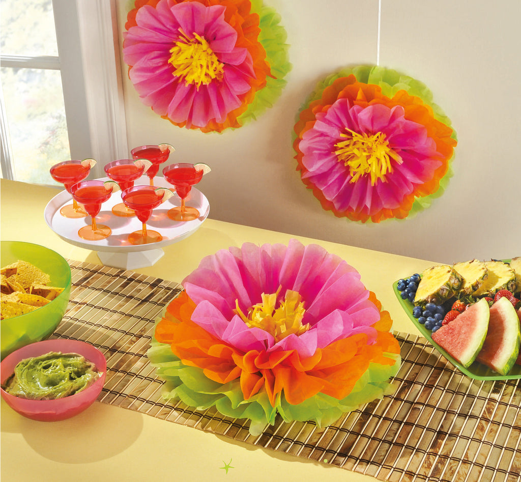 HIBISCUS FLUFFY FLOWER DECORATION 16in, 3pcs - House of Party Kenya