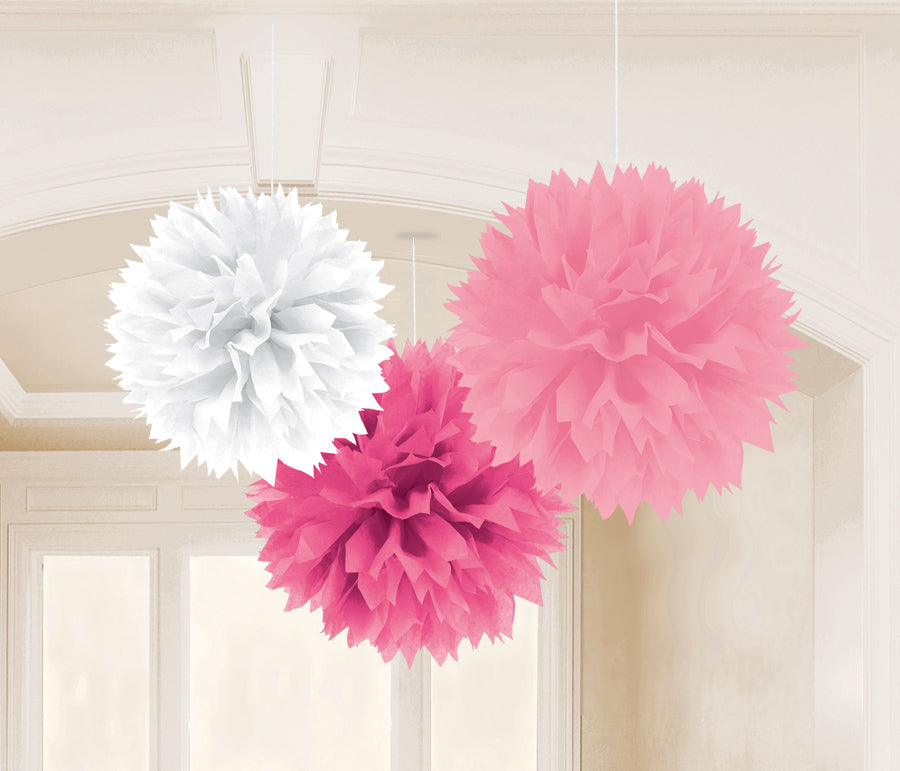 BABY SHOWER GIRL FLUFFY DECORATION 16IN, 3PCS - House of Party Kenya