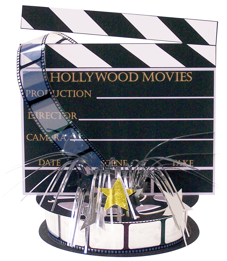 HOLLYWOOD DIRECTOR S BOARD FOIL SPRAY CENTERPIECE 18IN - House of Party Kenya